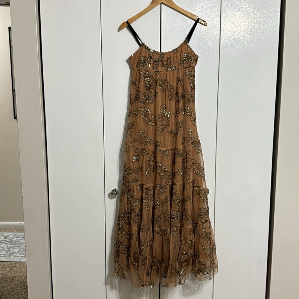 Anthropologie Maeve Sequined Tulle Maxi Dress Size XXS - Picture 5 of 14